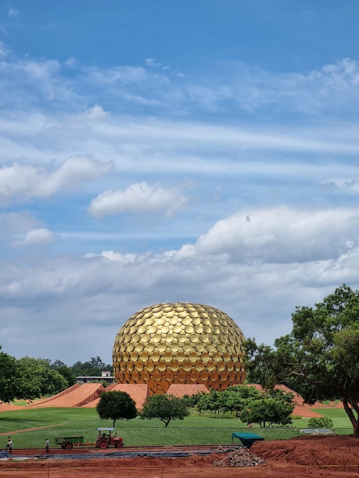 Matrimandir edifice for Integral Yoga in Auroville